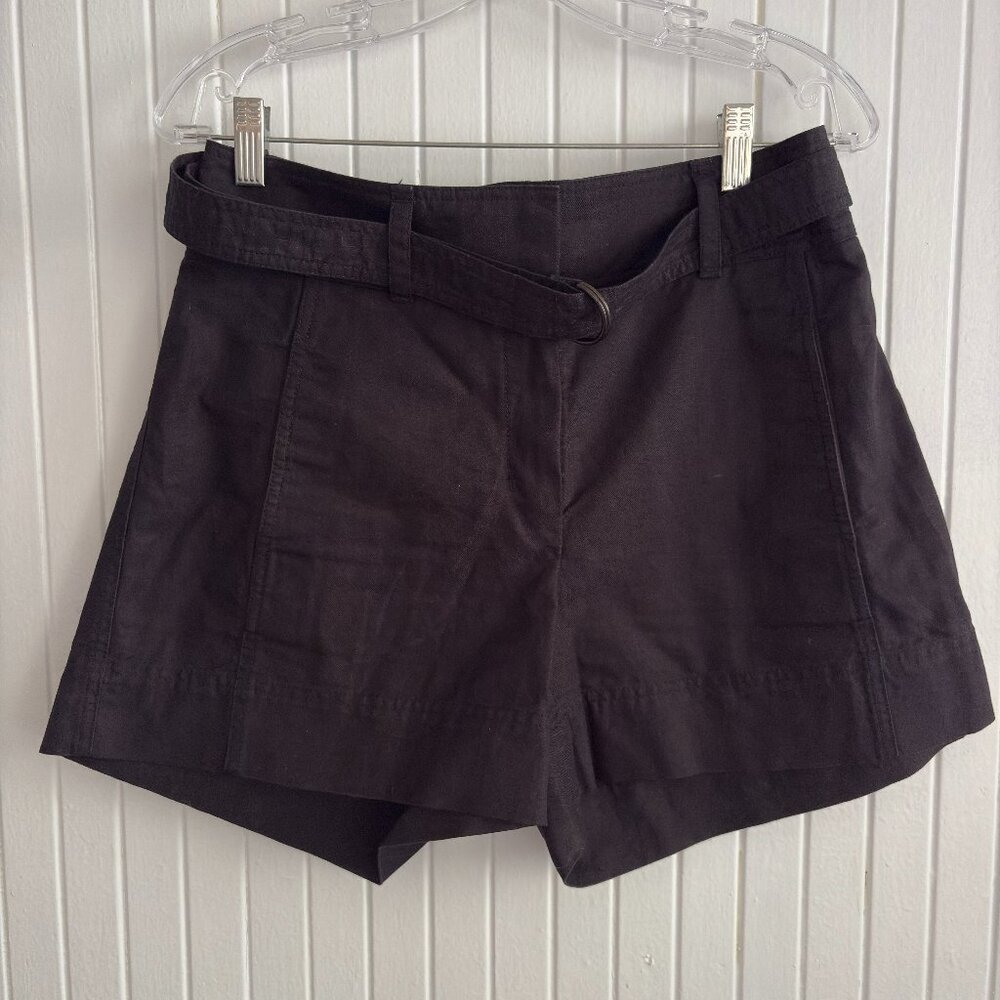 Babaton Linen Blend High Waisted Belted Shorts